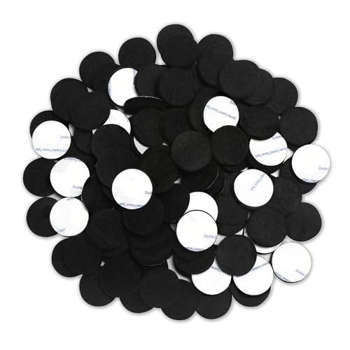 Felt Furniture Pads 120 PCS Non Slip Self Adhesive Felt Pads Chair Leg Floor Protectors for Furniture Feet Wood Hardwood Floors 1 inch Round Black
