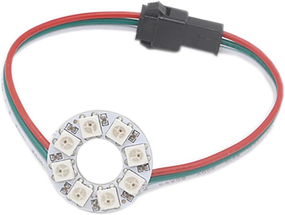 WS2812B 35 LEDs Pixel Ring Black PCB Addressable LED Modules WS2812 IC RGB Full Colour Round LED Circle DC 5V (8 LEDs, White PCB) — image 1