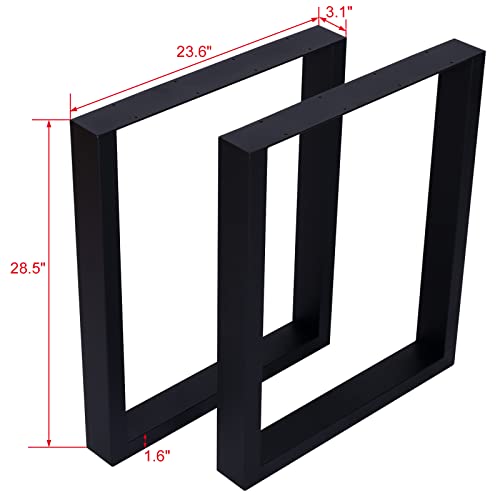 2pcs Square Metal Table Legs, Heavy Duty Wide Metal Table Legs Steel Desk Legs Table Leg Dining Table Legs Industrial Furniture Legs for DIY Coffee Table Furniture Bench Offices Bars Hotels 28 x 24in by EastVita - Image 7