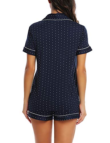 Image of Cherrydew Women Bamboo Viscose Super Soft Comfy Summer Cooling Short Sleeve Button Down Pajama Shorts Set S-XXL