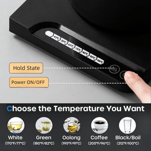 Hervidor eléctrico con control de temperatura 1L negro miniatura 7
