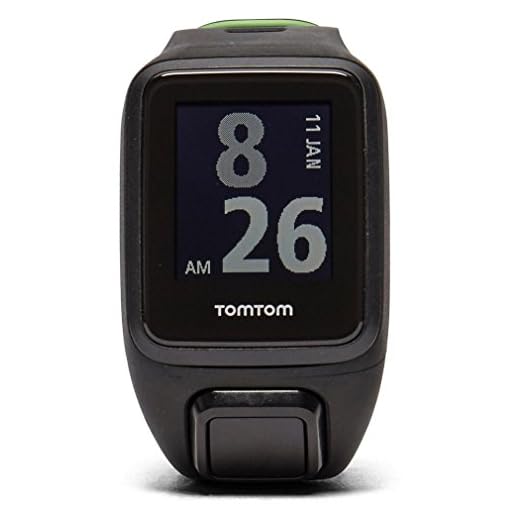 TomTom Runner 3 GPS löparklocka med pulsmätare – stor rem, svart/grön