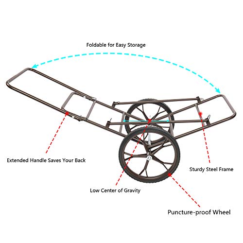 Vingli Folding Deer Cart, 500Lbs. Capacity Game Hauler Utility Gear Dolly With Wheels For Hunting #TOP1