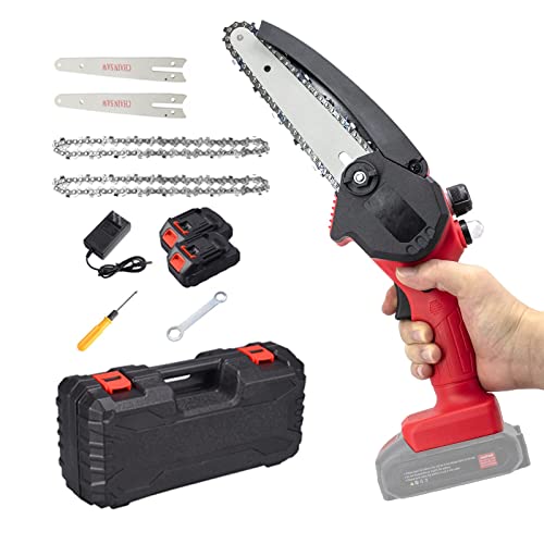 Mini tronçonneuse électrique 24V 6 pouces avec 2 batteries et chaînes - 2