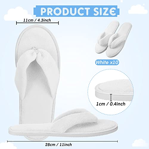 Unittype 10 Pairs Spa Slippers Flip Flops Thong Sandal Slippers Soft Coral Fleece for House Guest Hotel2