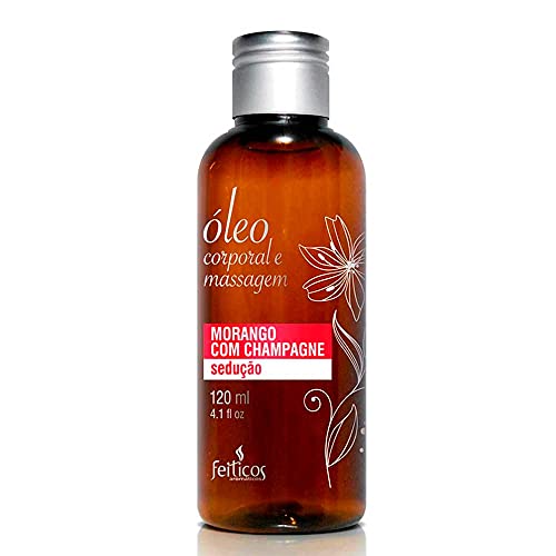 FEITIÇOS AROMÁTICOS Óleo Corporal para Massagem Sedução 120 ML Aroma: Morango C/Champ