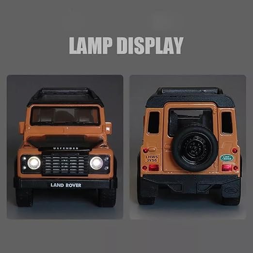 Image of Land Rover 90 Defender 3 Door Diecast Car Model 1:32 Scale | Metal Pull Back SUV Toy | Openable Doors Off Road | Birthday Gift for Kids (Colour as a per Stock)