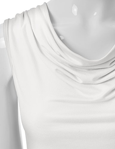 EIMIN Women's Cowl Neck Ruched Draped Sleeveless Stretchy Blouse Tank Top (S-3X)4