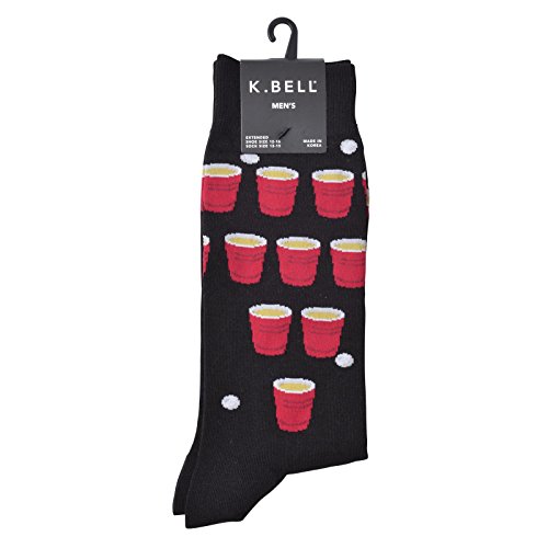 K. Bell Men's Crew Socks 1 Pair, Beer, 10-13