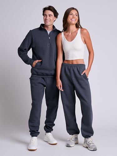 Image of Russell Athletic Men's Dri Power Fleece Elastic Bottom Sweatpants, Relaxed Fit, Moisture Wicking, with or Without Pockets