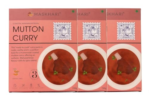 Image of Maskhari Mutton Curry Masala Paste 150g (Pack of 3) | Ready to Eat Mutton Masala Paste | Authentic Maharashtrian Indian Curry Paste | Heat & Eat Food | Ready to Cook Food | Instant Indian Meal