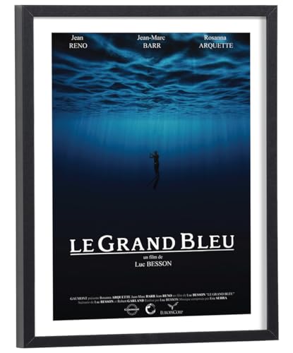 Affiche de film Le Grand Bleu tableau décoratif encadré bois noir 30x40 cm