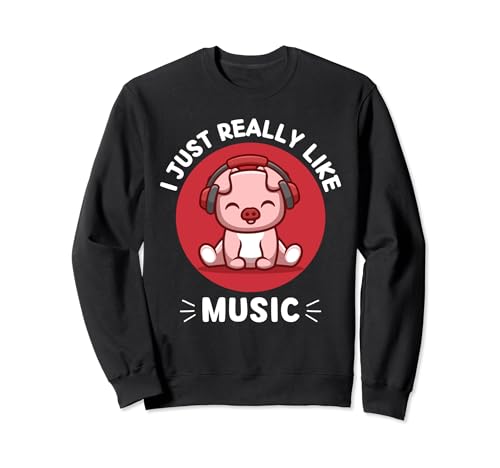 Kawaii Pig Mi piace molto la musica estetica Kawaii Felpa