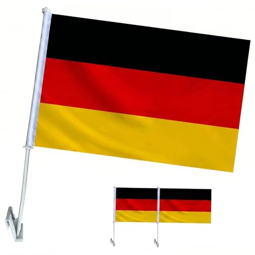 YESAH 2er Set Deutschland Autofahne 30x45cm Flagge mit Deutschland für WM 2026 Fußballparty Football Fan Item Outdoor-Flagge Wasserdicht Autofahnen für Fenster Autodekoration