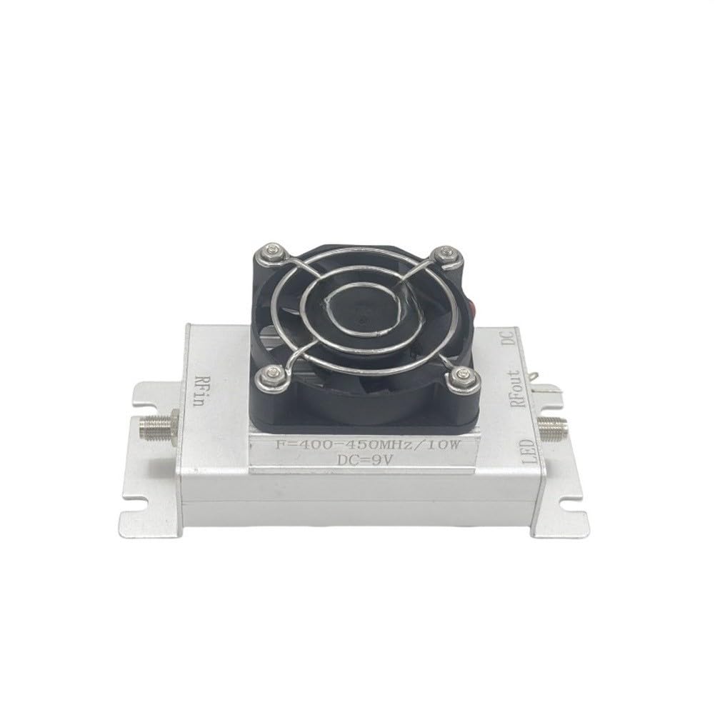 Módulo amplificador de potencia 433 MHz 10 W para UHF 400-450 MHz con ganancia de 48 dB, refrigeración activa por ventilador