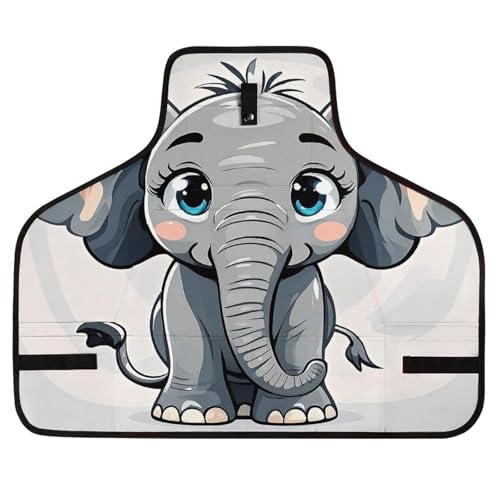 Delantal de trabajo con elefante de caricatura y bolsillos miniatura 1