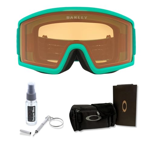 Image of Oakley Target Line MEDIUM /LARGE Ski Goggles for Men for Women | In White, Posideon & Celeste. Bonus kit: cleaning spray, cloth, screwdriver & mirror.