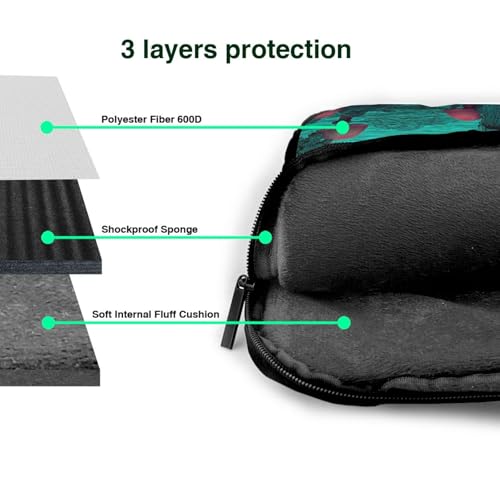 Bolsa para portátil 14 pulgadas impermeable con diseño Skull Tree Mushroom miniatura 5