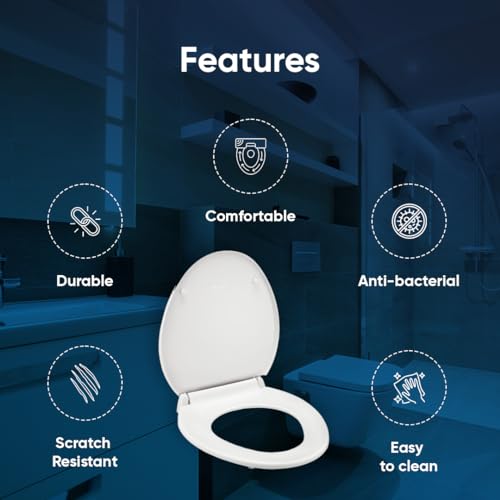 Image of Parryware Solid Toilet Seat Cover (Standard Size, Ultra White) I Polypropylene Round Seat Cover | E80941C