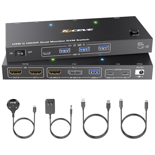 KCEVE USB-C + DP + HDMI KVM on Amazon