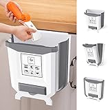 ✿【APLICACIÓN AMPLIA】No sólo es un cubo de basura para la cicina, sino también se puede usar en el dormitorio, la oficina, el coche, etc. Simplemente colgarlo en un sitio, y hay un soporte fijo en el fondo del cubo de basura, también puede ponerlo en el suelo.