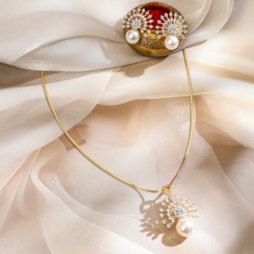 Image of Rubans Pendant Set Trending Western Stylish Jewellery Gift for Women & Girls