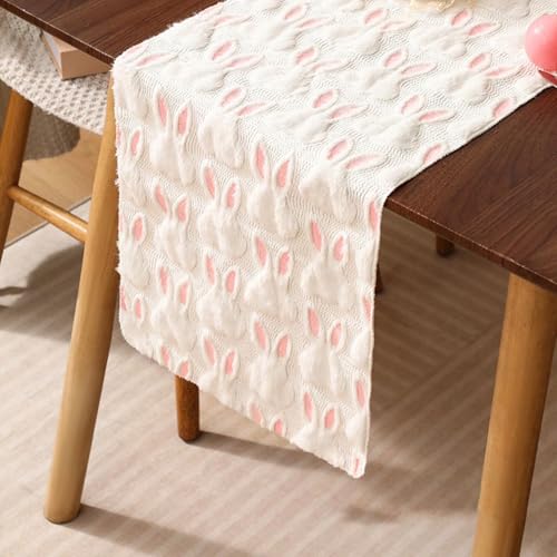 Set de table en peluche lapin de Pâques nappe tissu de printemps pour mariage - 8