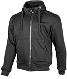 komplett gefütter mit Aramid GMS Grizzly Motorrad Hoodie Schwarz M