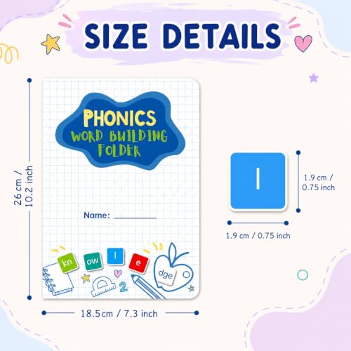 Magnetic Phonics Cards Kit with 142 Magnetic Tiles, Reusable Board and Marker, Color-Coded Alphabet, Sight Words, CVC Words, Digraphs and Vowels Reading and Spelling Learning Set (2pcs) - Image 3