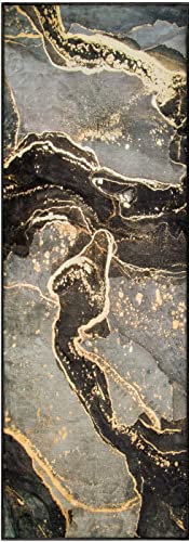 Hallway Runner Rug, Luxury Modern Abstract Marble Texture Carpet For Entryways Hallways Bedroom Laundry Room Kitchen Floor Runner (Brown, 2X6 Ft) #TOP1