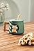 DIHOclub Ceramic Coffee Mug with Lid and Matching Spoon,Novelty 3D Bear Pattern Mug 14 Ounces (Geeen)