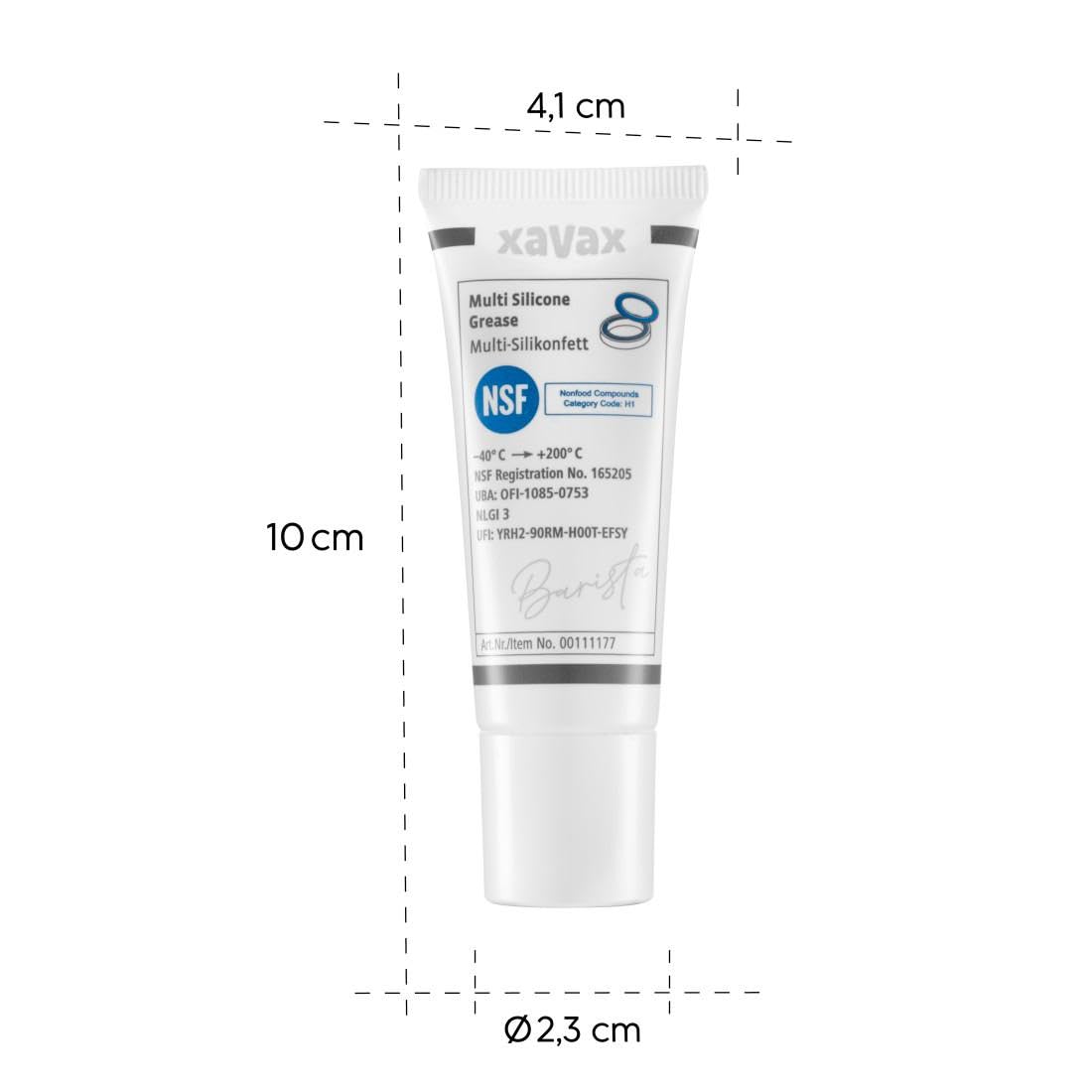 Xavax Graisse silicone multiple "OKS 1110" (pour l'entretien des machines à café, des raccords et des joints d'étanchéité, sans danger pour les aliments, transparent, 20 g) Blanc/Bleu