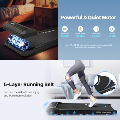 Mobvoi Smart AI Treadmill Ultra/SE Walking Pad Treadmills Under Desk Running Machine Compact Portable TicSports APP for Home Office 265 LBS
