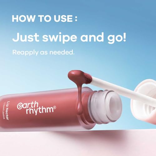 Image of Earth Rhythm Lip Nectar Matte Liquid Lipstick, Weightless, Never Drying, No Mineral Oil 5g - Fig