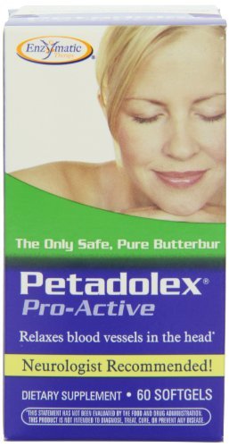 Enzymatic Therapy Petadolex Pro-Active Blood Vessel Health with Patented Butterbur, 60 Softgels, Pack of 3 Enzymatic Therapy Petadolex Pro-Active Blood Vessel Health with Patented Butterbur, 60 Softgels, Pack of 3