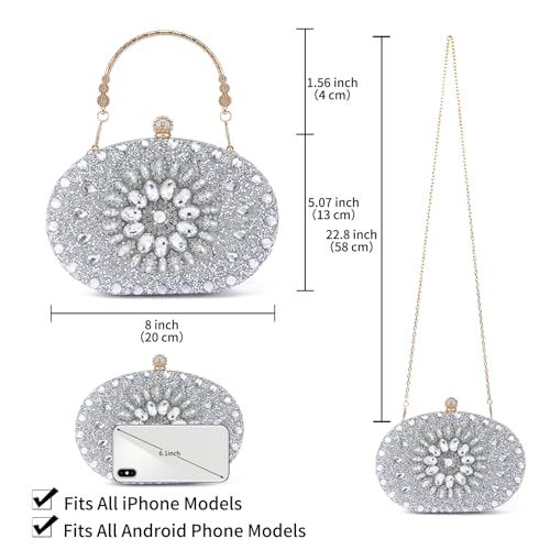 Image of Sparkly Women's Evening Clutch Purses Rhinestone Bag Luxury Handbags For Weddings Formal Prom Party