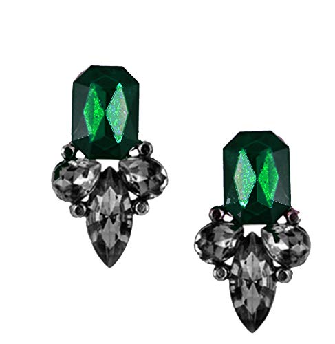 Art Deco Antique Vintage Style Green Emerald Rhinestone Bridal Bridesmaid