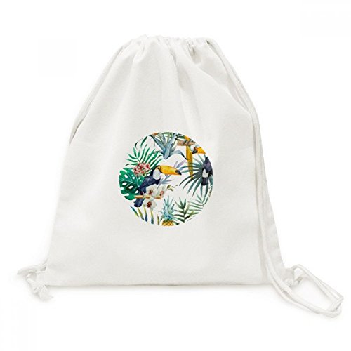 Sac cordon toucan aquarelle en toile pour vos sorties et loisirs
