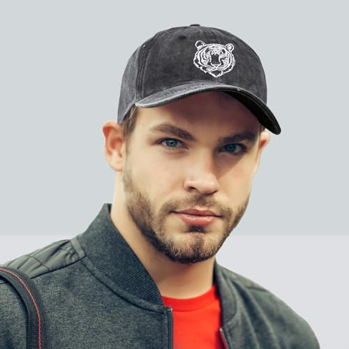 Image of Embroidered Baseball Cap for Women Men Vintage Adjustable Washed Distressed Denim Baseball Hat