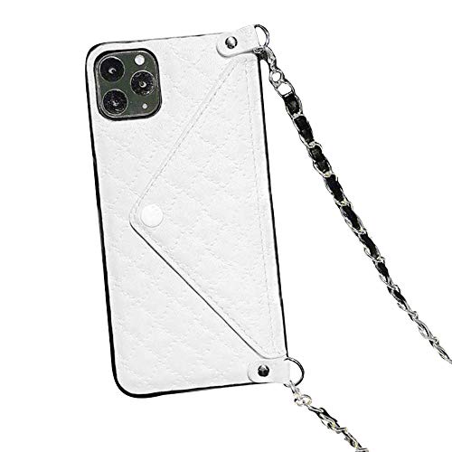 sslink iPhone11 Pro Max �A�C�t�H��11�v���}�b�N�X �Ή� �P�[�X (�z���C�g) �L���e�B���OPU���U�[ �w�ʃJ�[�h���[�|�P�b�g�t ���^�[�^ �V�����_�[�`�F�[���X�g���b�v�t ���|�� �΂ߊ|�� �N���X�{�f�B �J�[�h���� �X�}�z�J�o�[ T