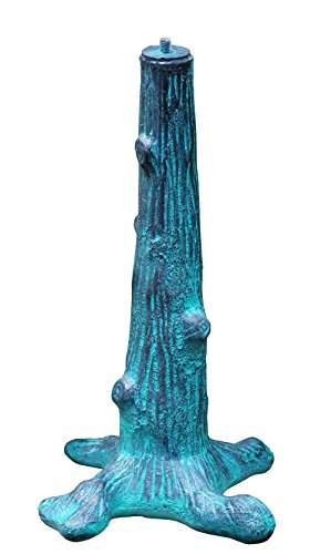 Rome B65 Tree Trunk Sundial Pedestal Base, Cast Iron with Painted Finish, 16-Inch Height