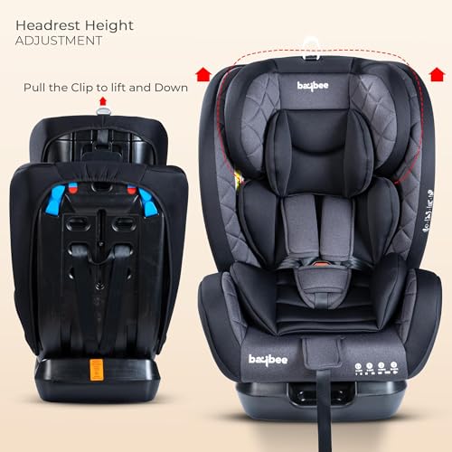 Image of Baybee Convertible Infant Car Seat for Baby 0 to 12 Years with 3 Position Recline, Headrest Height Adjustable | ECE R44 /04 Safety Certified | Travel Baby Car Seat for Toddlers Kids (Black)