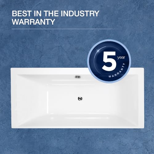 Image of Kohler Evok Bath tub for bathroom | Drop-in Acrylic Bathtub with Lumbar Support | Ergonomically-Crafted for Large Bathrooms | White, 1800mm