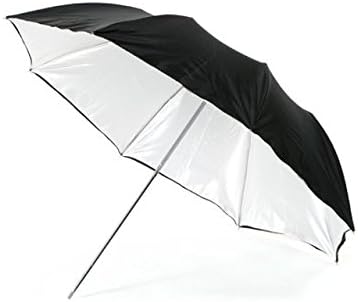 Caltar 43" (109cm) Pro Studio Satin White Compact Umbrella with Removable Black Cover