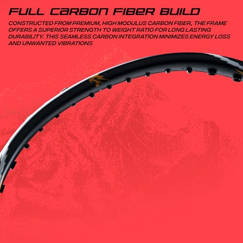 Image of Li-Ning Axforce Tiger Unstrung Badminton Racquet for Professional Players| 32 LBS Max Tension | Head Heavy | 7mm Flexible Shaft | Carbon Fibre Frame