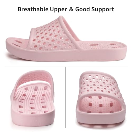 Image of Xomiboe Shower Shoes Men Quick Drying Women Shower Sandals Non-Slip Comfortable House Slippers Bathroom Hotel Flip Flops Slides With Students Gym
