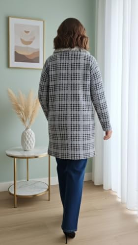 Image of Aarika Womens Winter Wear Grey Colour Abstract Woolen Cardigan