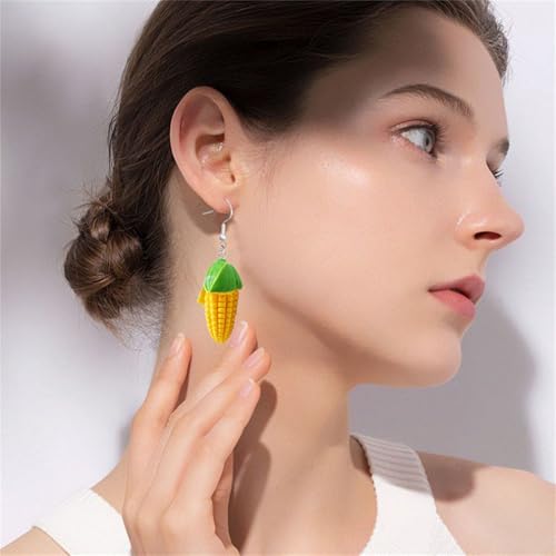 Dreuyet Corn Earrings for Women Handmade Corn on the Cob Earrings Lifelike Cute Yellow Corn Thanksgiving Halloween Holiday Jewelry3
