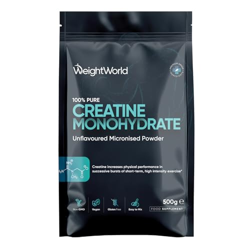 Creatine Monohydrate Powder 500g - 165 Servings - 200 Mesh Micronised Creatine Powder - 5+ Months Supply - Unflavoured, Vegan-Friendly, & Easy to Mix - Scoop Included - for Both Men & Women