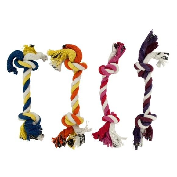 Multi-Color Rope Dog Toy Set – Durable Cotton Chew & Tug Toys for Small, Medium, and Large Dogs, 4-Pack